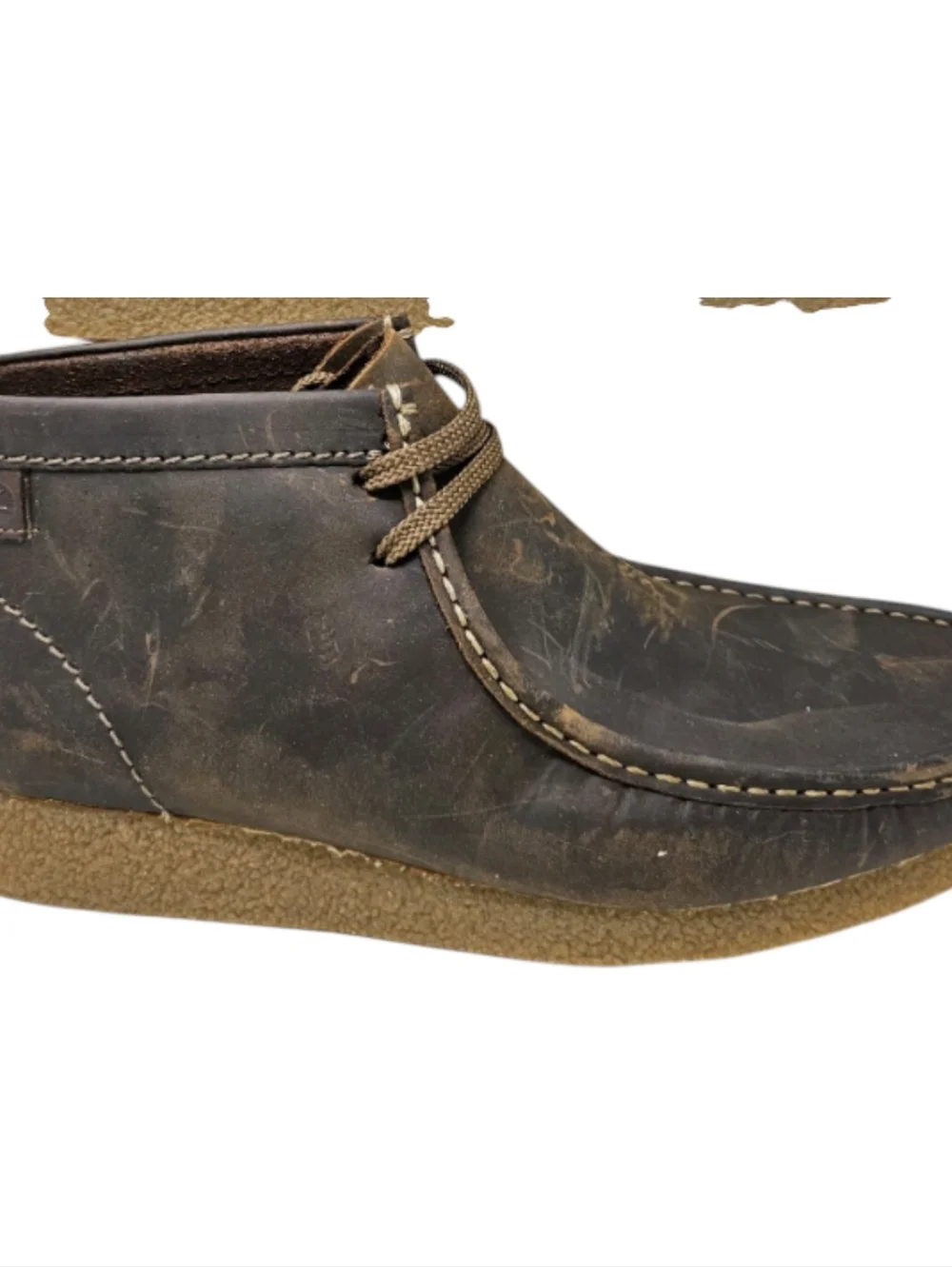 Clarks Men's Shacre Chukka DistressedBoot Beeswax Leather Wallabees Brown Size 8